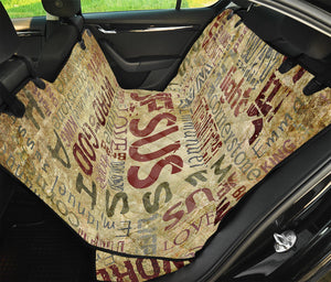 Religious Word Of God Print Pet Car Back Seat Cover