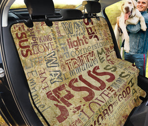 Religious Word Of God Print Pet Car Back Seat Cover