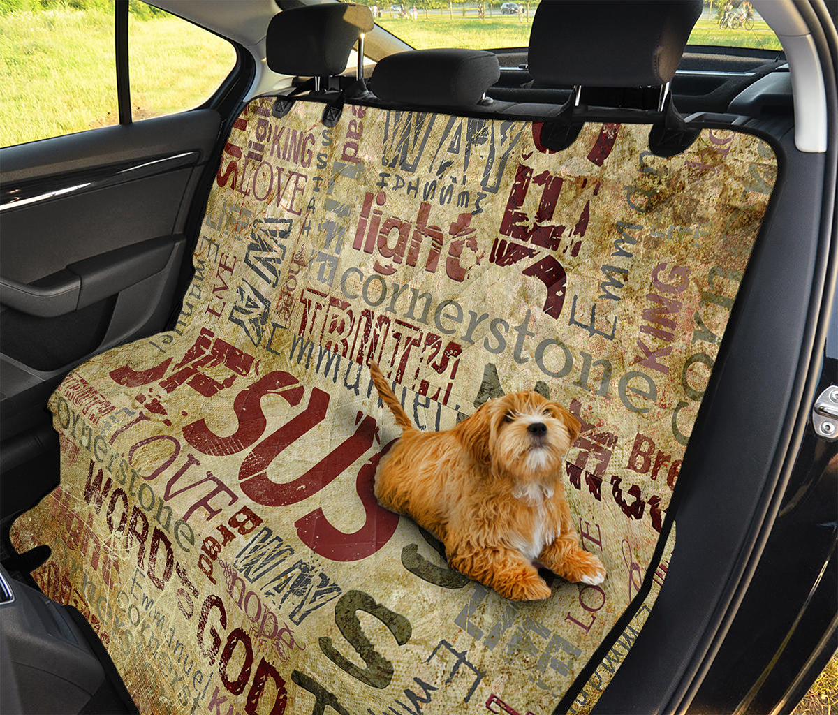 Religious Word Of God Print Pet Car Back Seat Cover