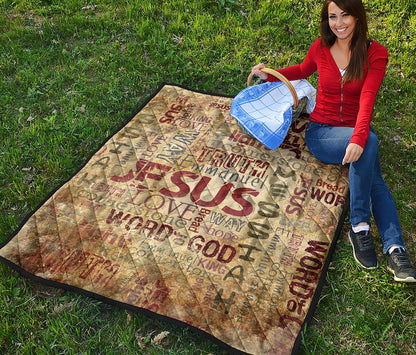 Religious Word Of God Print Quilt