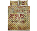 Religious Word Of God Print Quilt Bed Set