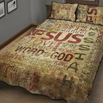 Religious Word Of God Print Quilt Bed Set