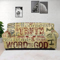 Religious Word Of God Print Sofa Cover