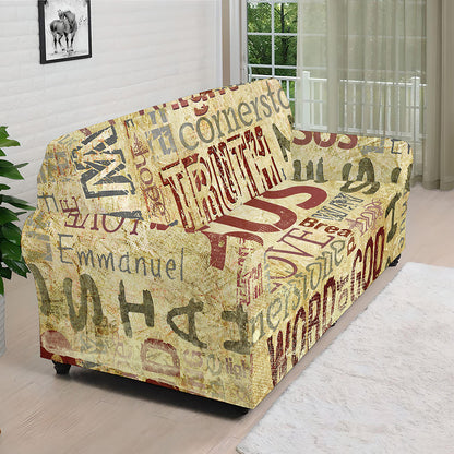 Religious Word Of God Print Sofa Cover