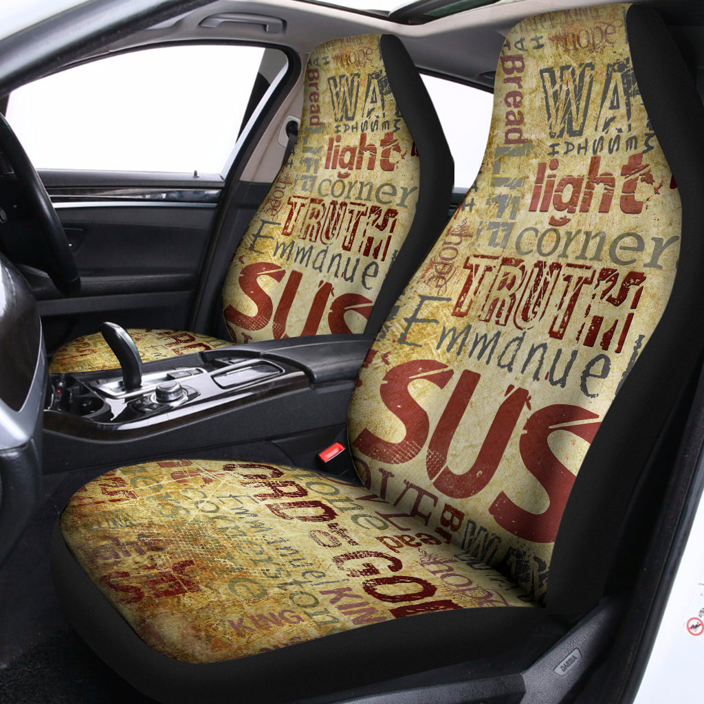 Religious Word Of God Print Universal Fit Car Seat Covers