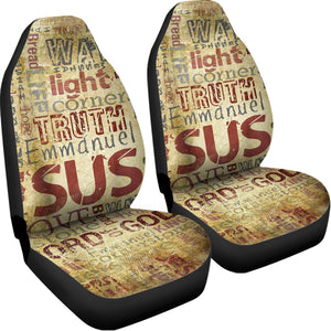 Religious Word Of God Print Universal Fit Car Seat Covers