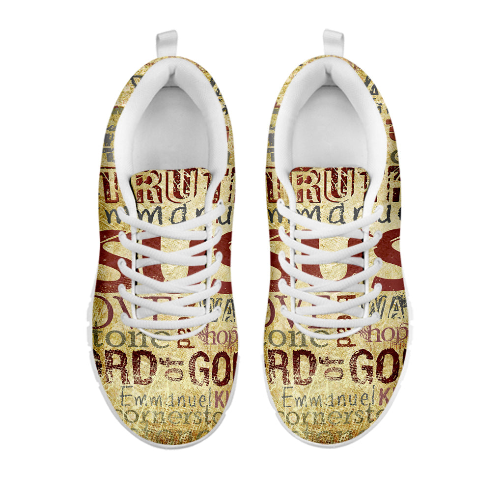 Religious Word Of God Print White Sneakers