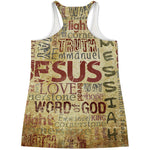 Religious Word Of God Print Women's Racerback Tank Top