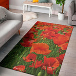 Remembrance Day Poppy Print Area Rug