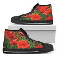 Remembrance Day Poppy Print Black High Top Sneakers