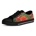 Remembrance Day Poppy Print Black Low Top Shoes