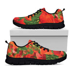 Remembrance Day Poppy Print Black Sneakers