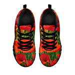 Remembrance Day Poppy Print Black Sneakers