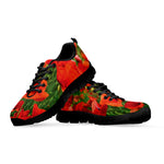 Remembrance Day Poppy Print Black Sneakers
