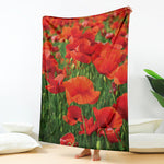 Remembrance Day Poppy Print Blanket