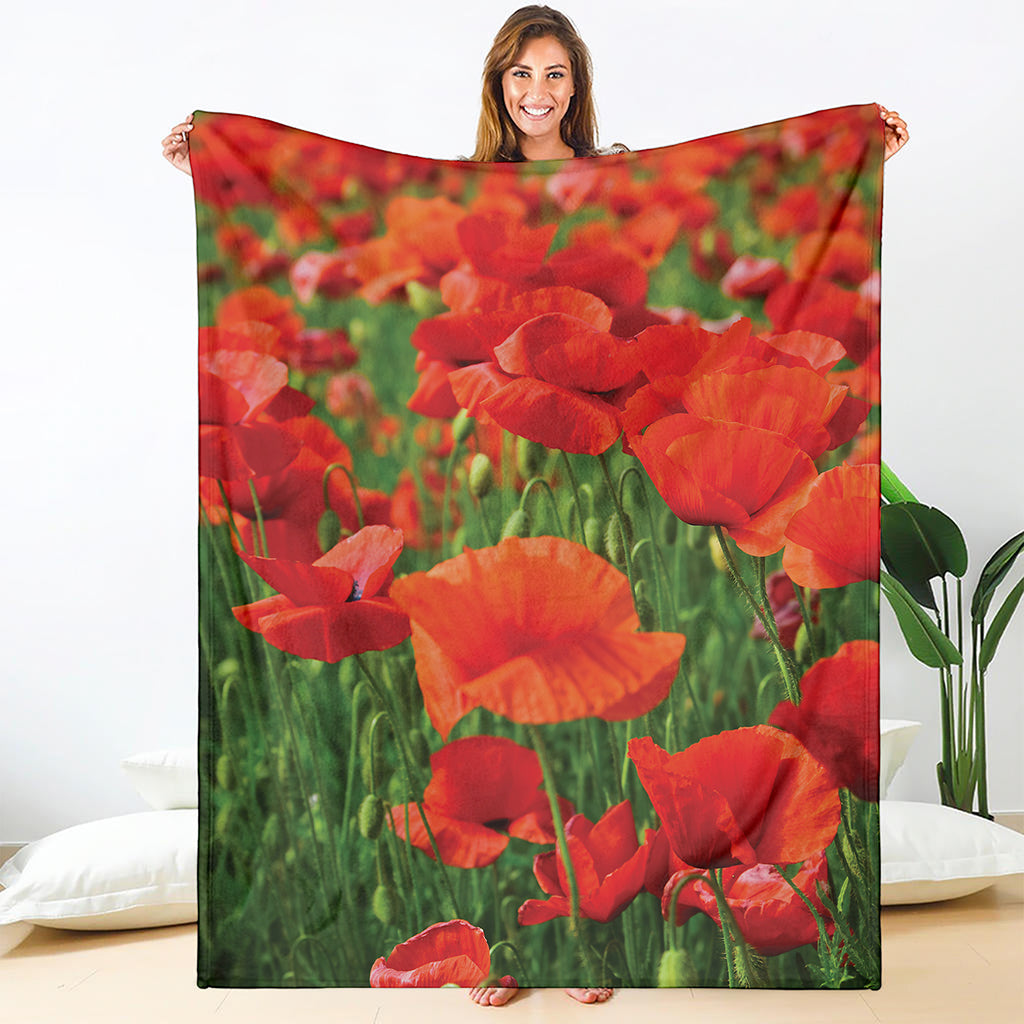 Remembrance Day Poppy Print Blanket