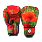 Remembrance Day Poppy Print Boxing Gloves