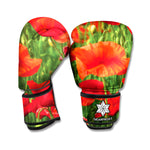 Remembrance Day Poppy Print Boxing Gloves