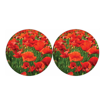 Remembrance Day Poppy Print Car Coasters