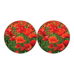 Remembrance Day Poppy Print Car Coasters