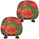 Remembrance Day Poppy Print Car Headrest Covers