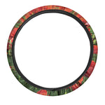 Remembrance Day Poppy Print Car Steering Wheel Cover