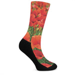Remembrance Day Poppy Print Crew Socks