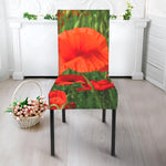 Remembrance Day Poppy Print Dining Chair Slipcover