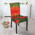 Remembrance Day Poppy Print Dining Chair Slipcover