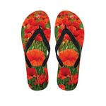 Remembrance Day Poppy Print Flip Flops