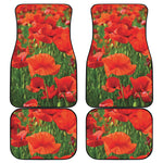 Remembrance Day Poppy Print Front and Back Car Floor Mats