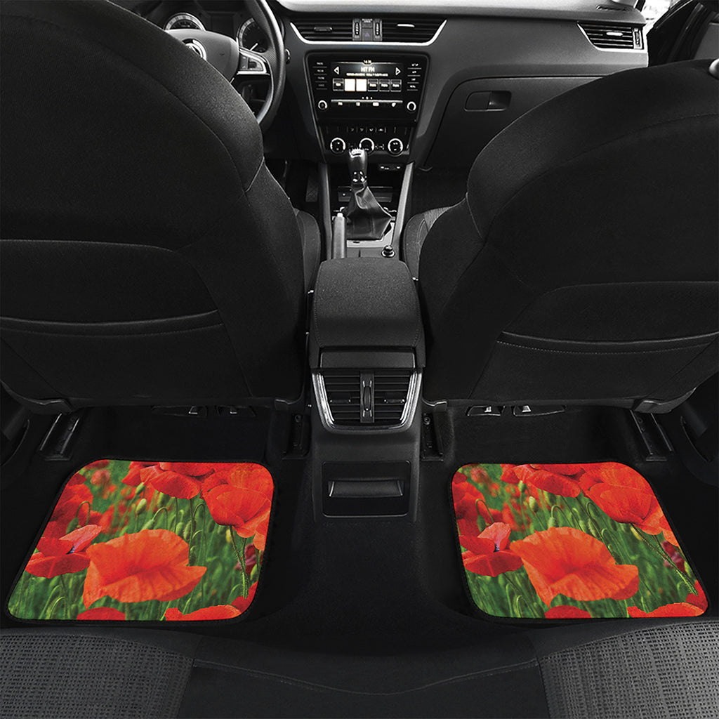 Remembrance Day Poppy Print Front and Back Car Floor Mats