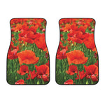 Remembrance Day Poppy Print Front Car Floor Mats