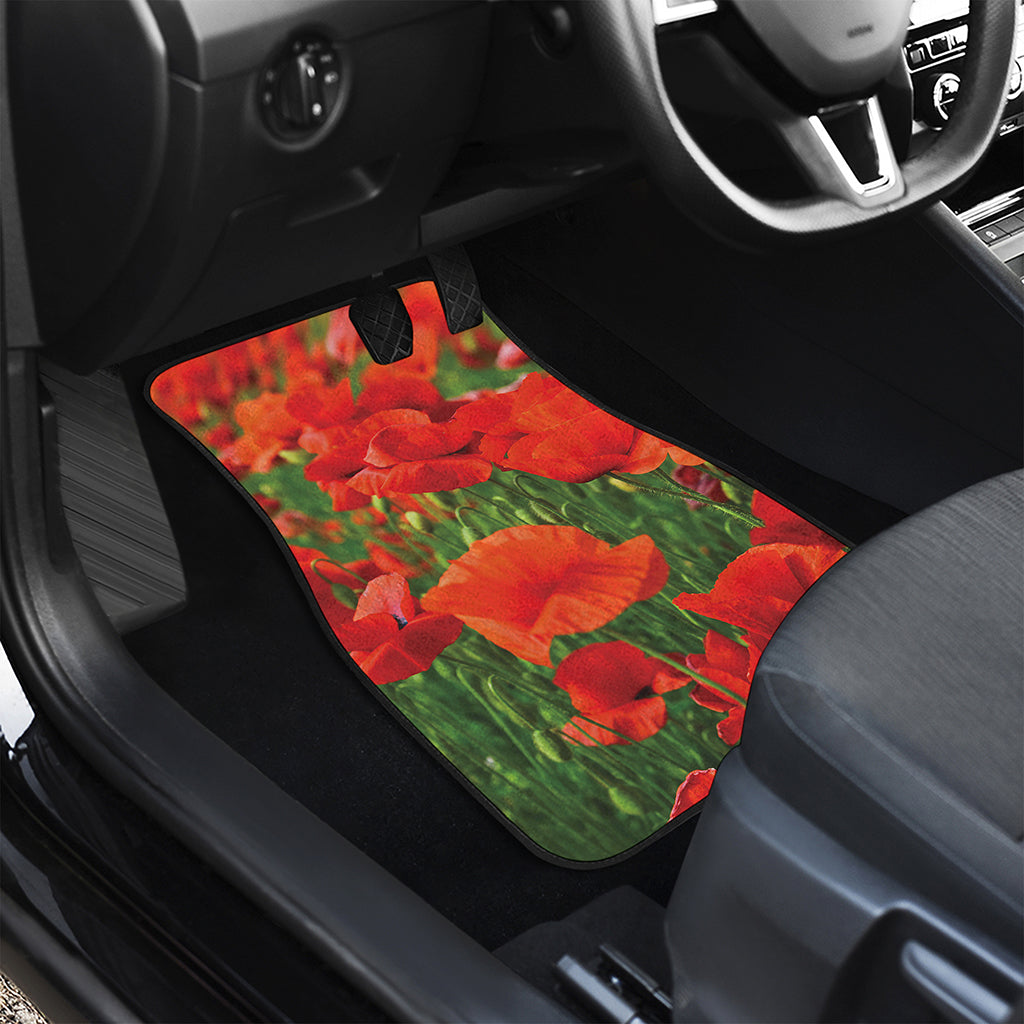 Remembrance Day Poppy Print Front Car Floor Mats