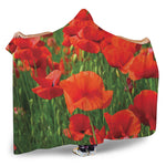 Remembrance Day Poppy Print Hooded Blanket