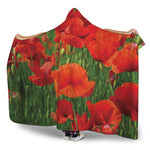 Remembrance Day Poppy Print Hooded Blanket