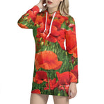 Remembrance Day Poppy Print Hoodie Dress