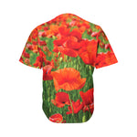 Remembrance Day Poppy Print Men's Baseball Jersey