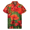 Remembrance Day Poppy Print Men's Short Sleeve Shirt