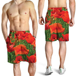 Remembrance Day Poppy Print Men's Shorts