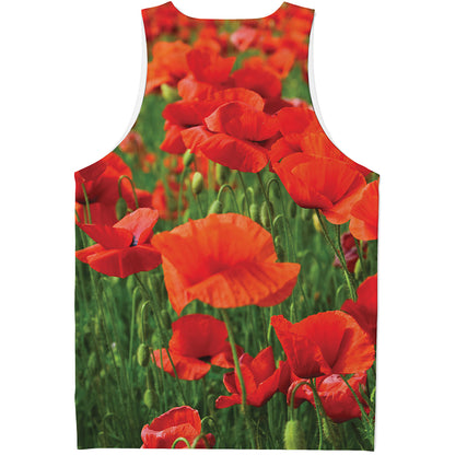 Remembrance Day Poppy Print Men's Tank Top