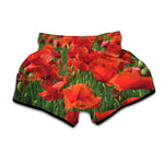 Remembrance Day Poppy Print Muay Thai Boxing Shorts