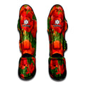 Remembrance Day Poppy Print Muay Thai Shin Guards