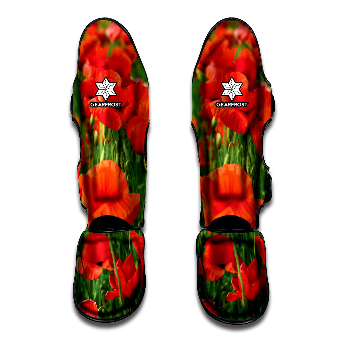 Remembrance Day Poppy Print Muay Thai Shin Guard