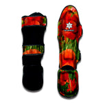 Remembrance Day Poppy Print Muay Thai Shin Guard