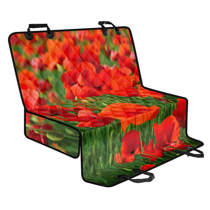 Remembrance Day Poppy Print Pet Car Back Seat Cover