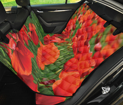 Remembrance Day Poppy Print Pet Car Back Seat Cover