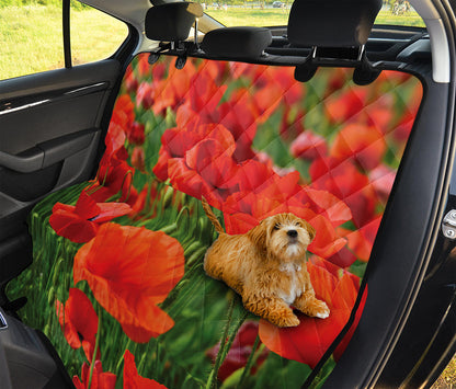 Remembrance Day Poppy Print Pet Car Back Seat Cover
