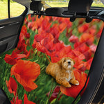 Remembrance Day Poppy Print Pet Car Back Seat Cover
