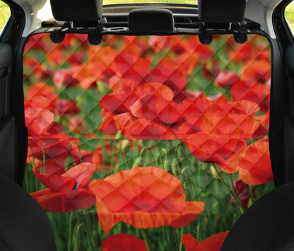Remembrance Day Poppy Print Pet Car Back Seat Cover